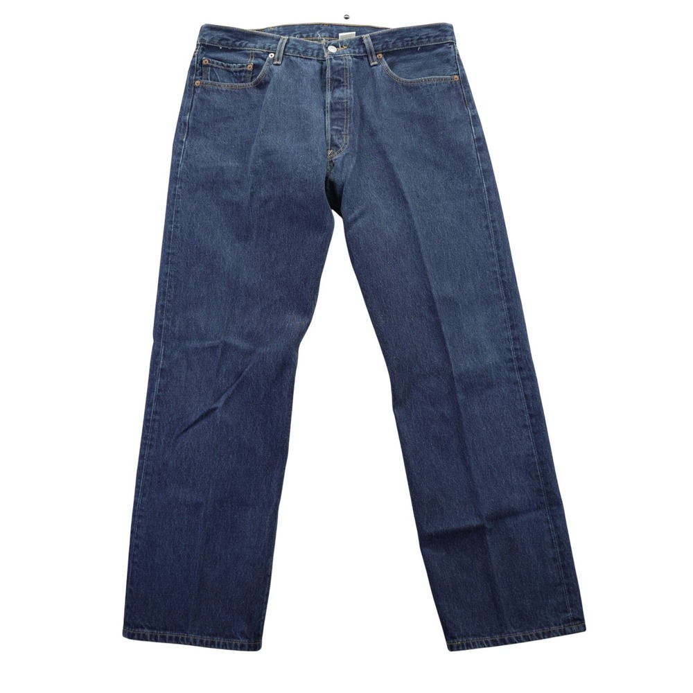 Levis 501 Vintage Y2K Jeans Mens 38x32 Medium Wash Blue Cotton‎ Button Fly 2004 - Picture 2 of 13